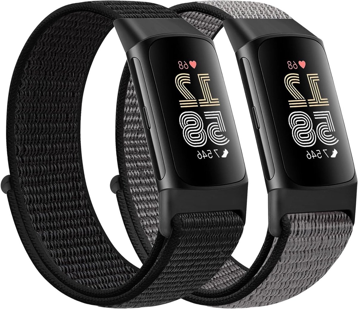 Nylon Sport Loop Vervangband voor Fitbit Charge 5 - Comfortabele en Duurzame Horlogeband voor Actieve Dames en Heren