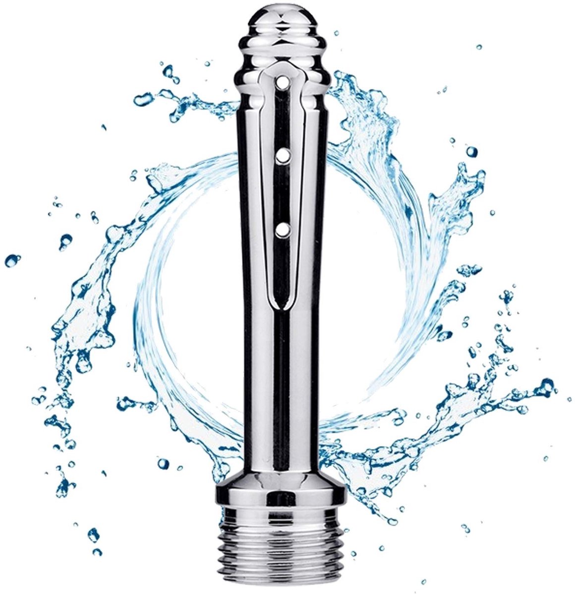 Elzusha - Kleine Sproeier Douchereiniger - 7 Gaten Design - Aluminium - Zilver - Douchewassysteem - Comfortabel en Efficiënt - Geschikt voor Thuisg...