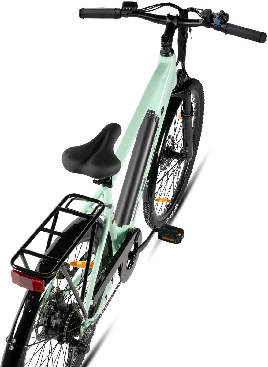 HILAND Rhythm elektrische stadsfiets - 26 inch - 250W motor - 50km actieradius - 36V 7.8Ah accu - Shimano 7-versnellingen - Unisex - Groen