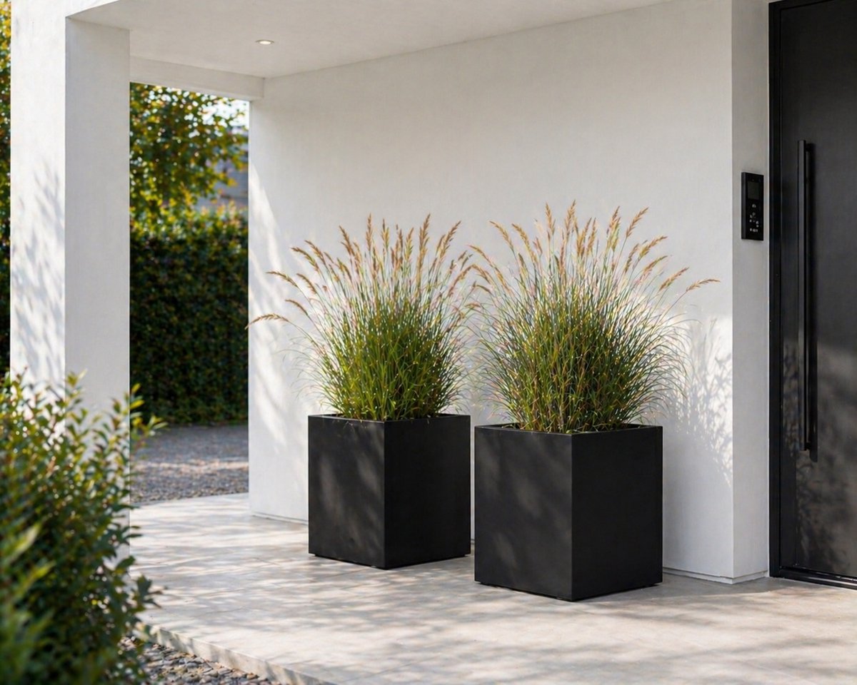 Fiberstone bloembak 50x50x50 zwart