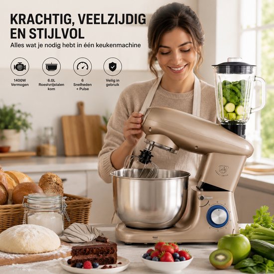 Royal Swiss Multifunctionele Keukenmachine SM-1505BM rose gold van Royal Swiss — afbeelding 2