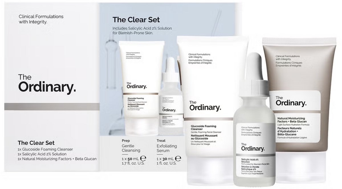 The Ordinary - Skincare Set Vrouwen - Hydraterende Gezichtscrème 30 ml + Reinigingsschuim 50 ml + Serum 30 ml - Giftset Vrouw - Geschenkset - Cadeaudoos - Geschenkdoos - Cadeaus - Dagcrème - Creme - Gezichtsreiniger - Face Wash - Scrub - Moisturizer