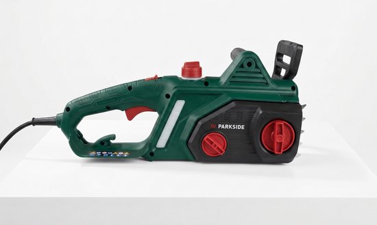 Parkside Elektrische kettingzaag 1600 W - Kettingsnelheid: tot 15 m/s - Zaaglengte: 34 cm - Automatisch kettingsmeersysteem - Handmatig kettingspansysteem - Comfortabel werken door ergonomische vormgeving van de handgreep van Parkside — afbeelding 2
