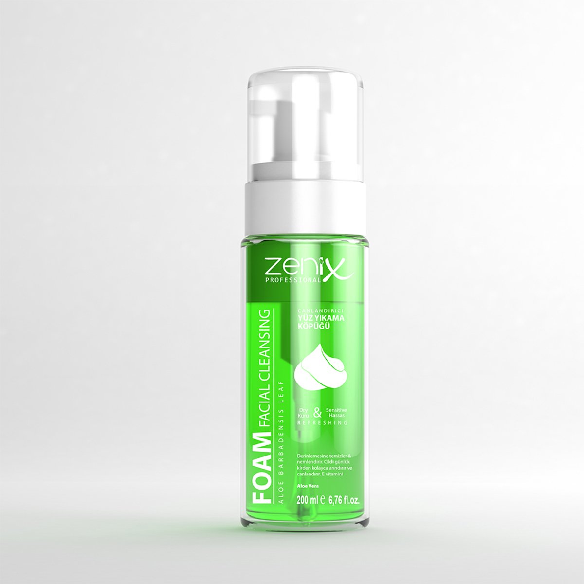 Zenix Face Cleansing Foam Aloe Vera 200 ml – Gezichtsreinigingsschuim – Voor Droge en Gevoelige Huid