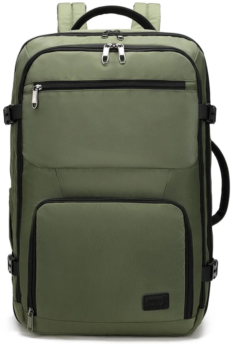 Geargalaxy Reisrugzak - Handbagage - Kleine Reisrugzak - Vliegtassen - Unisex - Waterdichte Rugtas - Dagrugzak - 38L - Groen