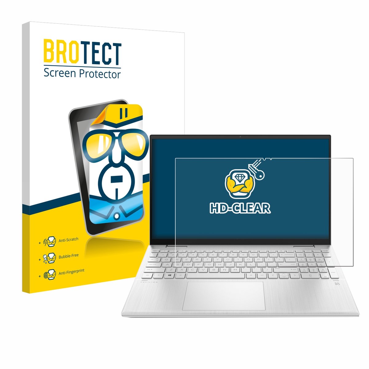 BROTECT - Screenprotector voor HP Pavilion x360 (15-erX) - Folie Beschermfolie transparant