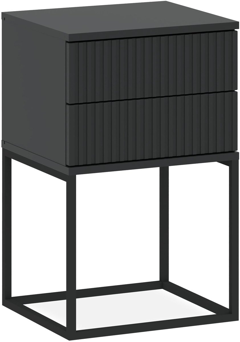KONSIMO® RECTUS Nachtkastje - met lades - Bijzettafel - Antraciet - 40x65x39 cm
