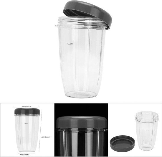 Vervangingsonderdelen Set voor Blender Bekers en Deksel - Accessoires voor 900W Blender (Medium Hoofd 24Oz) — afbeelding 3