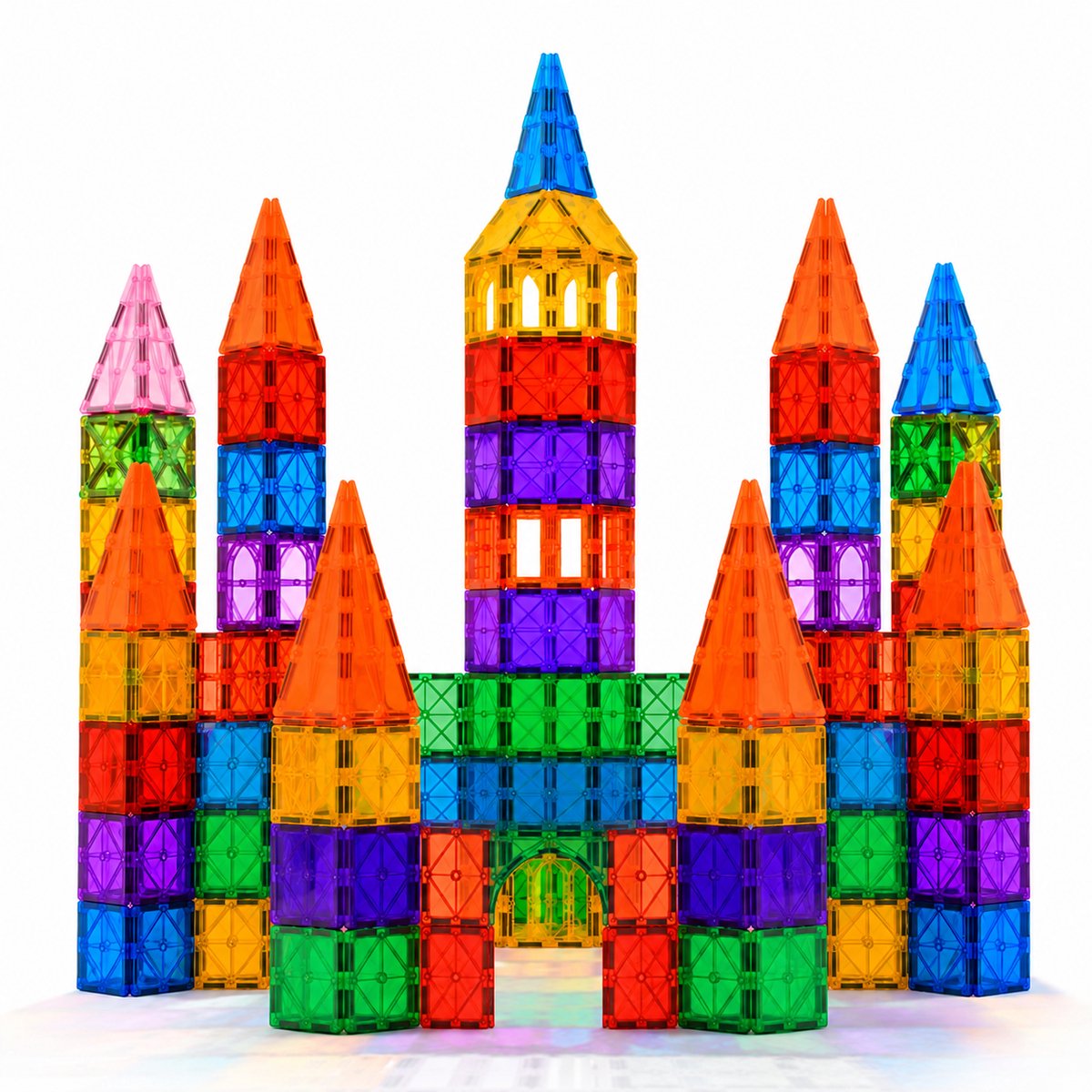 Magna Minds - Magnetic Tiles- Magnetisch Speelgoed – 180 stuks - Constructie speelgoed - Magnetische tegels - Montessori speelgoed - Magnetic toys - Magnetische bouwstenen - Speelgoed Kinderen