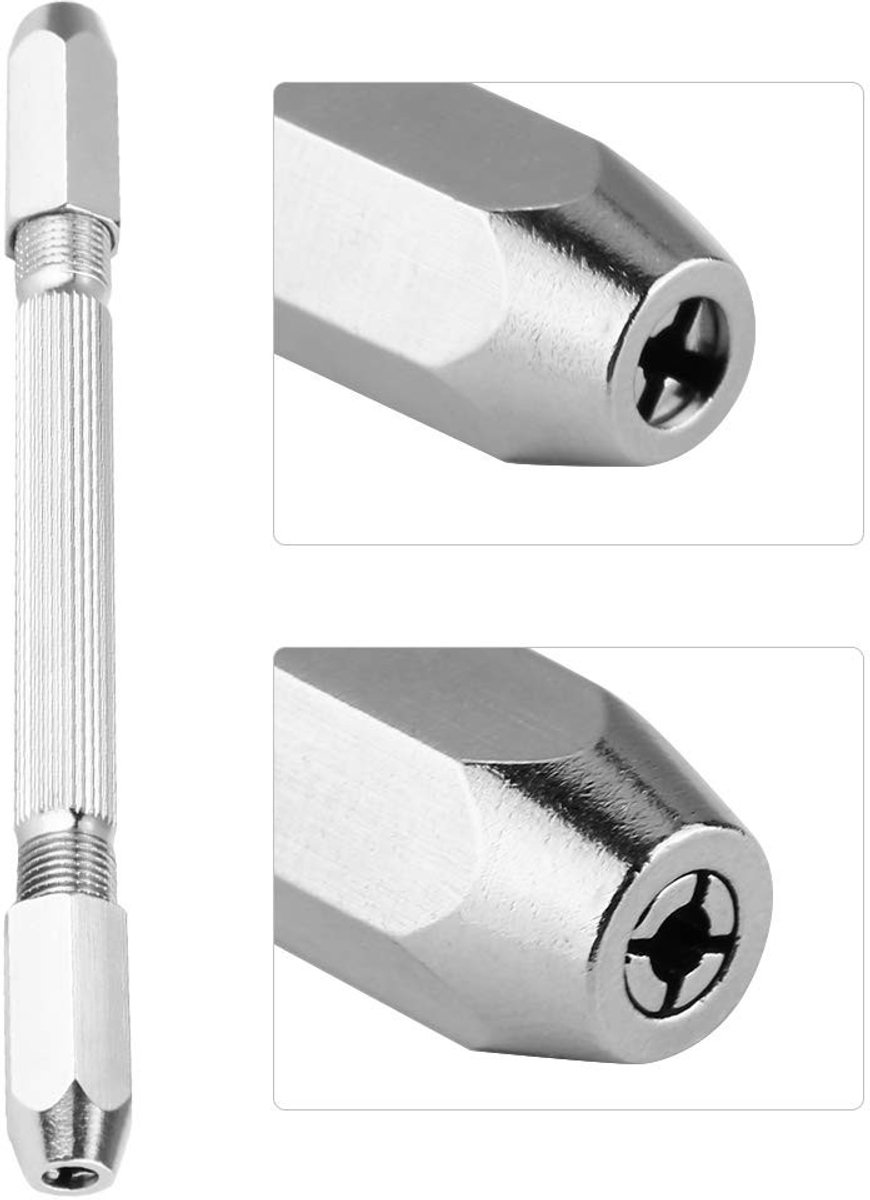 Dailygoods - Pin Drill - Handboor - Professionele kwaliteit - 0-3mm - Precisie boor - Voor houtbewerking - Compact ontwerp