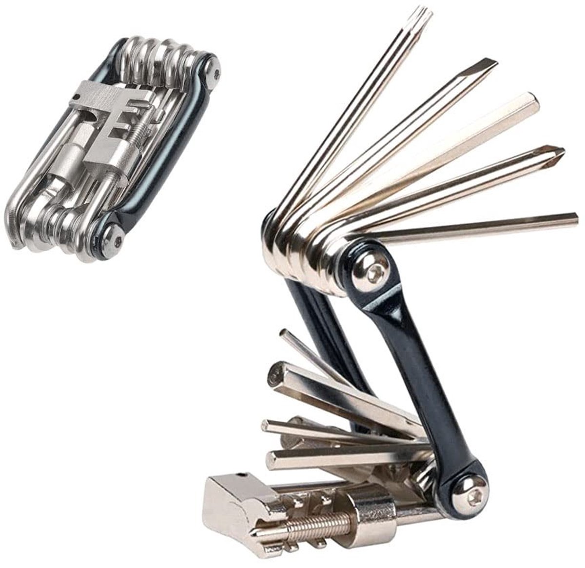 Dailygoods - 11-in-1 multifunctioneel fietsonderhoud - Compact en draagbaar - Zwart - Fietsreparatietool - Ideaal voor onderweg - Inclusief 11 gereeds
