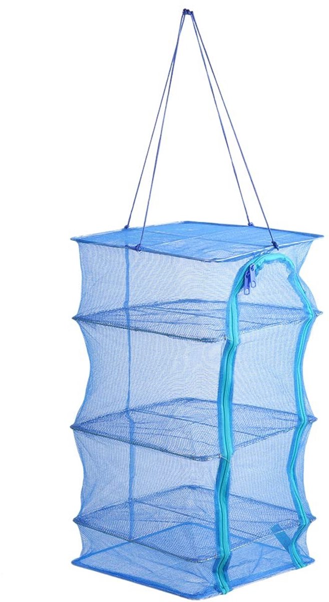 Dailygoods - Droogvoernet - Visdroognet - Opvouwbaar en duurzaam - 35 cm - Gemakkelijk op te bergen - Geschikt voor gedroogde vis en groenten