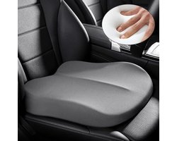 Wigkussen voor de auto - Wigvormig Zitkussen Van Traagschuim - Zitverbetering - Traagschuim Volwassen Autostoelverhoger - Zacht Comfort Autostoelkussen voor Hoogte - Grijs