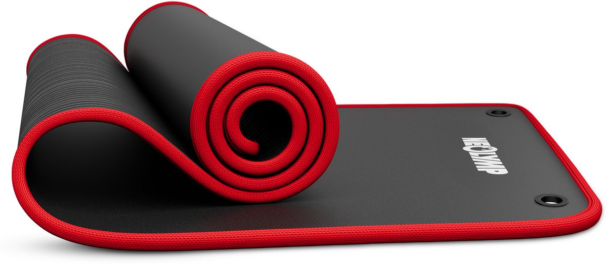 NEOLYMP Fitnessmat 61cm antislip - Extra dik, sportmat met oogjes & draagriem