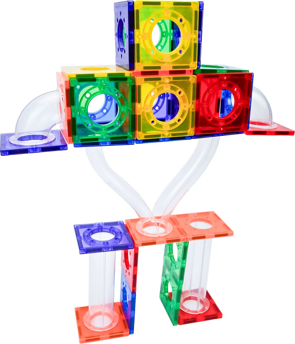 Magna Minds - Magnetic Tiles - Knikkerbaan - 150 stuks - Magnetisch Speelgoed - Constructie speelgoed - Magnetische tegels - Montessori speelgoed - Magnetic toys - Magnetische bouwstenen - Speelgoed Kinderen — afbeelding 5