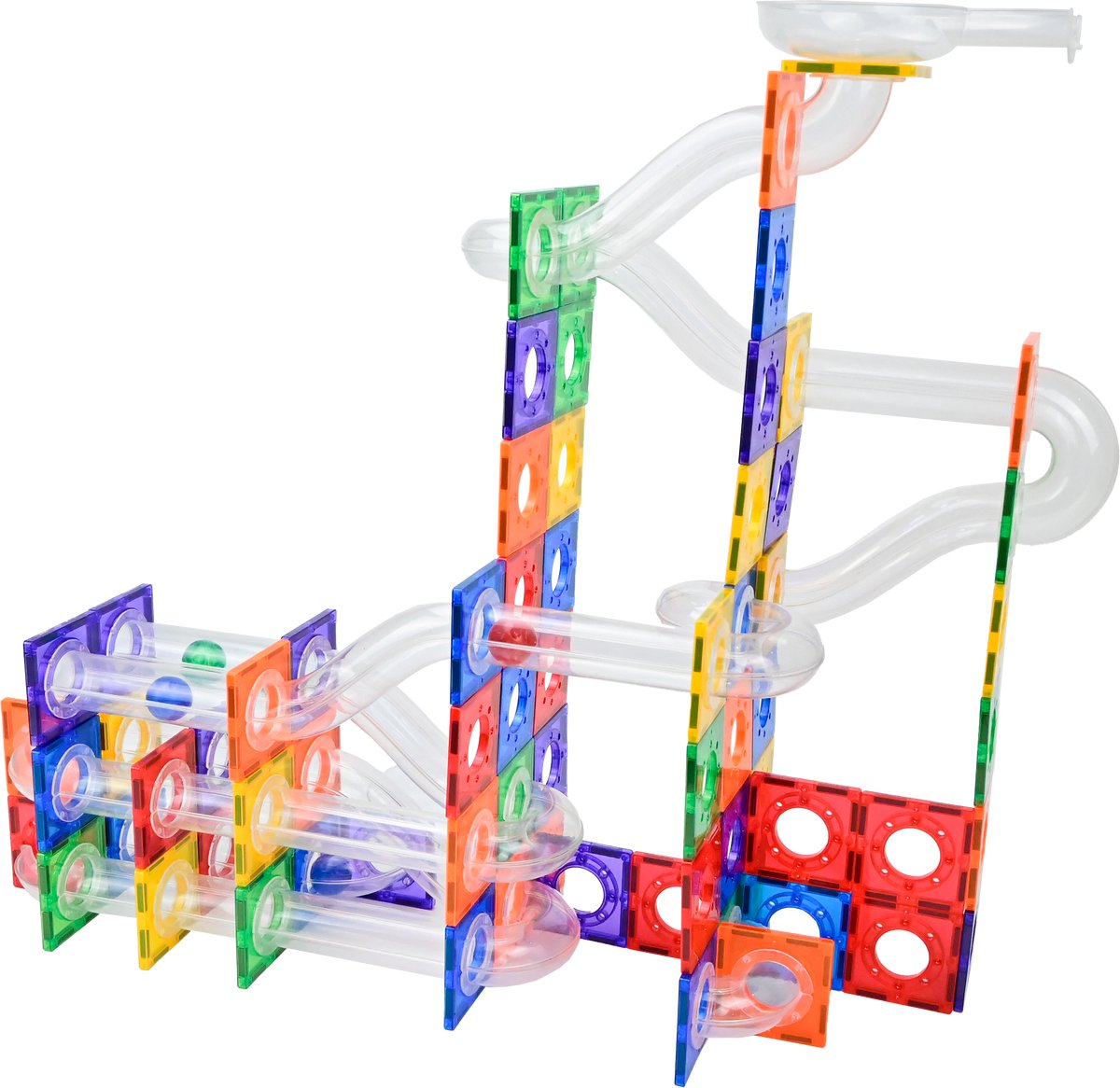 Magna Minds - Magnetic Tiles - Knikkerbaan - 150 stuks - Magnetisch Speelgoed - Constructie speelgoed - Magnetische tegels - Montessori speelgoed - Magnetic toys - Magnetische bouwstenen - Speelgoed Kinderen — afbeelding 4