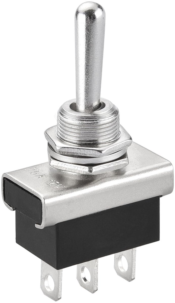 Smoakez - Toggle Switch - Heavy Duty - Metalen Switch - 25A 12V - On/Off - Betrouwbare Schakelaar voor Elektrische Apparaten - Geschikt voor Voertu...