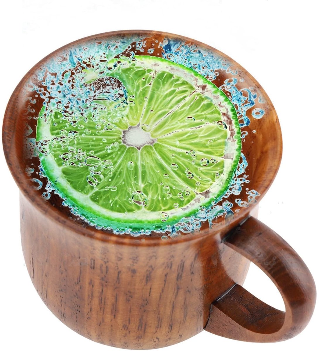 Livia home - Houten beker - Handgemaakte houten theemok - Draagbare drinkbeker - 175 ml - Voor thee en koffie - Uniek ontwerp - Ideaal voor thuis en o