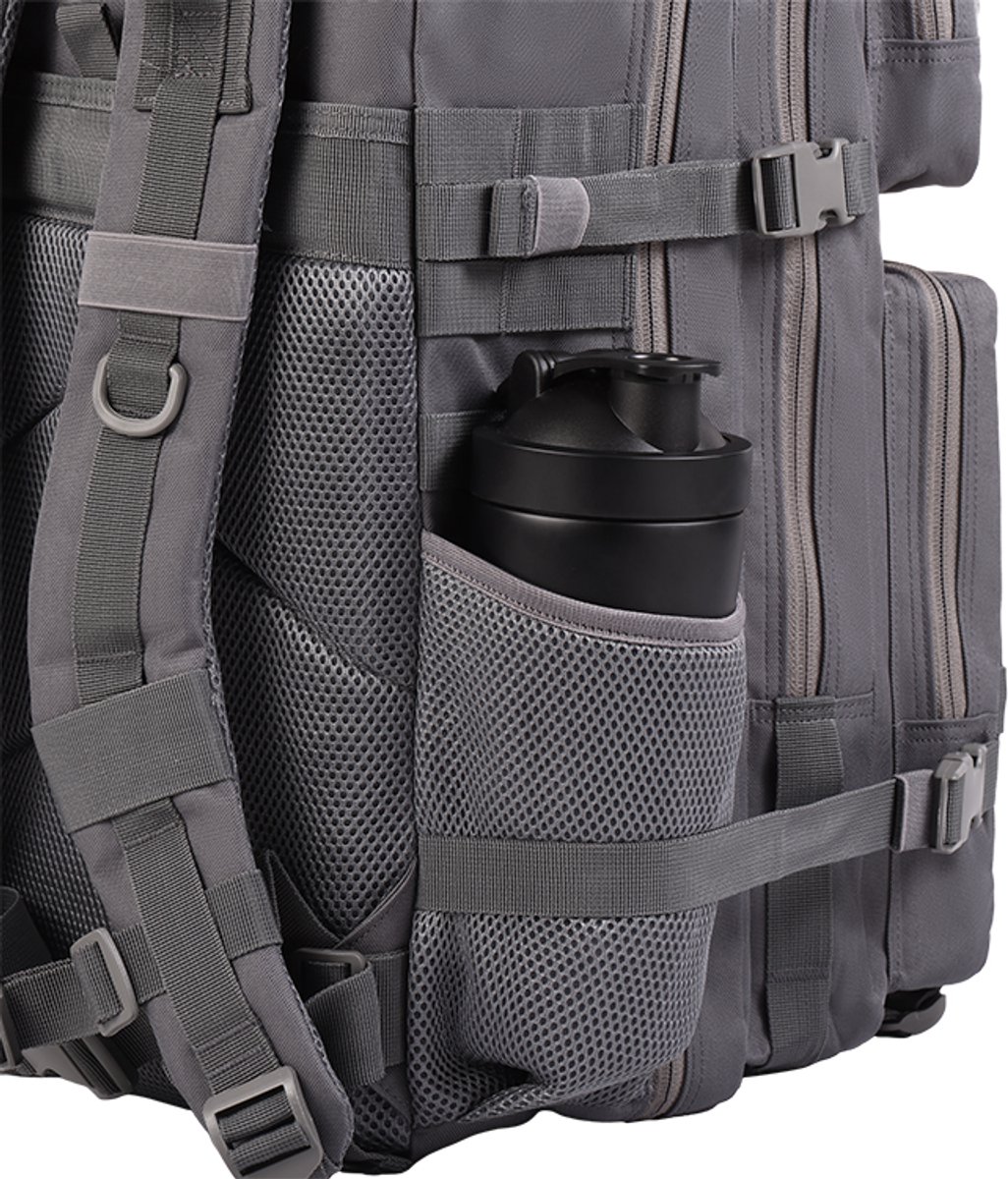 GRIND-RX Tactical Backpack 45L - Sport & Travel Rugzak - Waterbestendig - Laptopvak - Multifunctionele Gym Tas - Urban Grey – foto 2