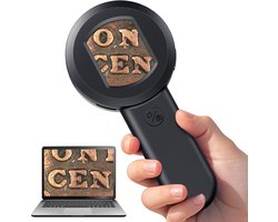 Daity Handmicroscoop — 100x Leesloep — Digitale microscoop met 2-inch scherm — Muntenloep met witte/UV-verlichting — Compatibel met Windows/Mac-systemen