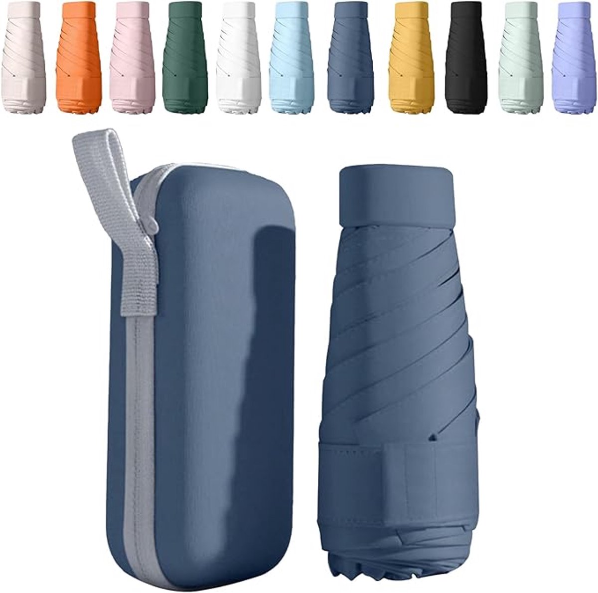 Zakparaplu - Mini Paraplu - Reisparaplu Klein - Compacte Paraplu - Opvouwbaar - Windbestendig - Lichtgewicht - UFP 50+ - Donkerblauw - van Imperatoris