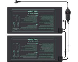 Verwarmingsmat voor Planten met Thermostaat - Set van 2 Matten voor Zaadkieming, Terrarium en Kweekdozen - 30W, 52x25cm, Ideaal voor Plantenverzorging en Groei