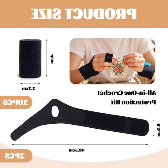 Ergonomische haaknaalden en vingertoppen set - 2 paar handschoenen en 10 vingertoppen voor haakliefhebbers, ideaal voor comfortabel haken en creatief handwerk — afbeelding 5