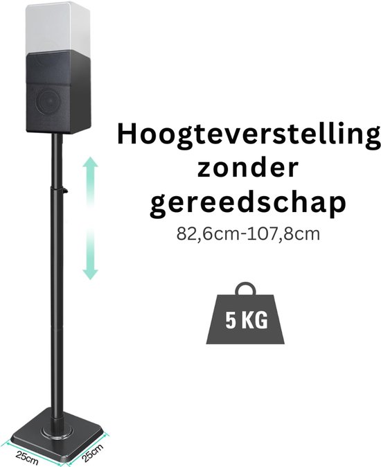 MRKK® Luidspreker Standaard - Vloerstandaard - Luidspreker Standaard - Zwart van Merkloos — afbeelding 4