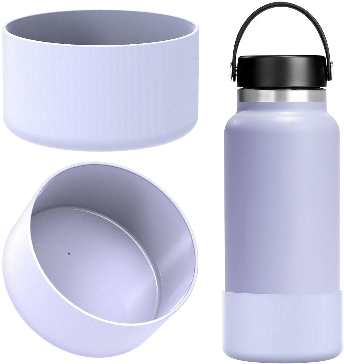 Zeynomax - Waterfleshouder - Siliconen Bescherming - Flexibel Ontwerp - Mist - Fles Bumper - Geschikt Voor Sport - 2 Stuks