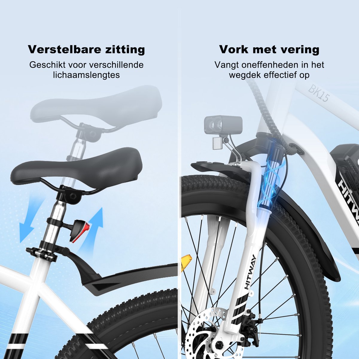 Hitway Elektrische Fiets BK15 Pro - 27.5 Inch City Commuter EBike met Afneembare 36V 13Ah Lithium Batterij - Mountain E-Bike met 250W Motor - 7 Versnellingen - IP54 Waterdicht - Elektrische Fietsen – foto 7
