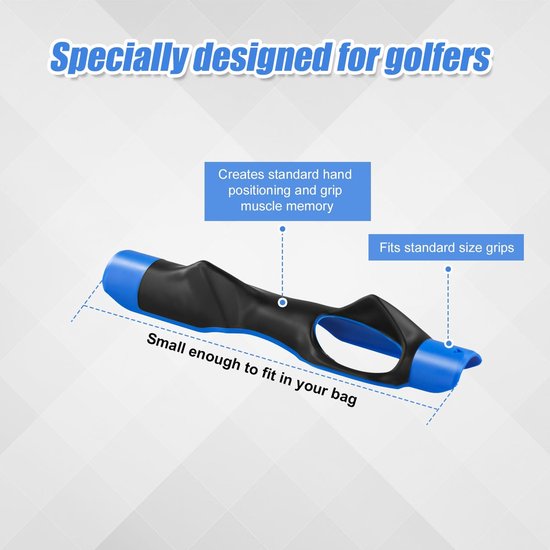 Dailygoods - Golfgriptrainer - Golftrainingshulpmiddel - Lichtgewicht en antislip - Blauw - Juiste handpositie - Voor de enthousiaste golfer - Voor op van Dailygoods — afbeelding 2