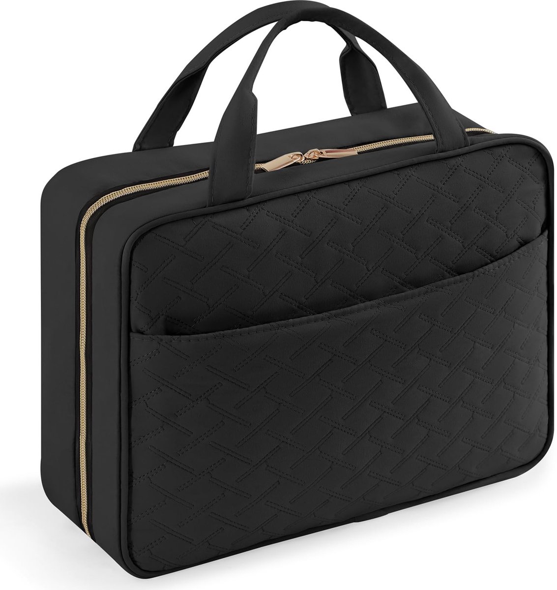 Dailygoods - Reistoilettas - Grote Make-uptas Organizer - Zwart - Transparante Toilettas - Reisbenodigdheden - Geschikt voor Dames - Grote Formaat