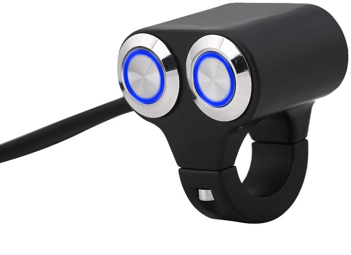 Jhubersproducts - Universele Motorhandgreep Schakelaar - 7/8 inch - Handmatig - Type A - Geschikt voor Motoren - Inclusief LED Indicator