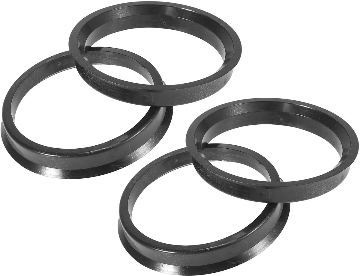 Livia home - Centrische naafringen - Naafring set - Kunststof - Zwart - Precisie pasvorm - Vermindert trillingen - Geschikt voor voertuigen - 57,1 mm