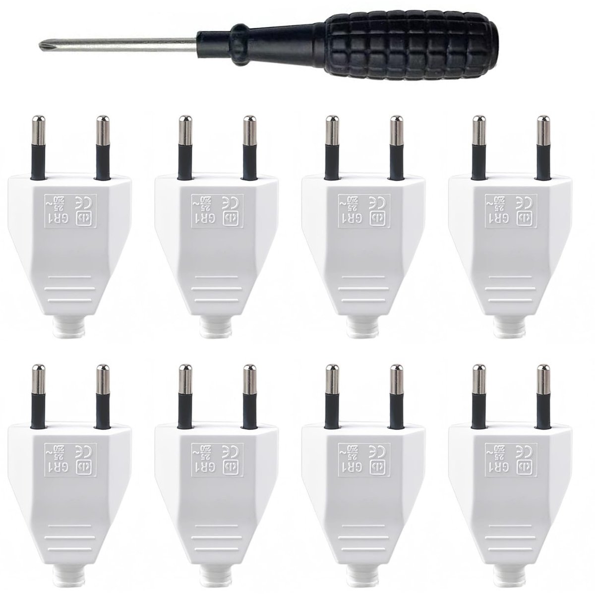 Livia home - Euro Plug - Flat Euro Plug - Veilig en eenvoudig te installeren - Wit - 2.5 A - Voor huishoudelijke apparaten - Type C