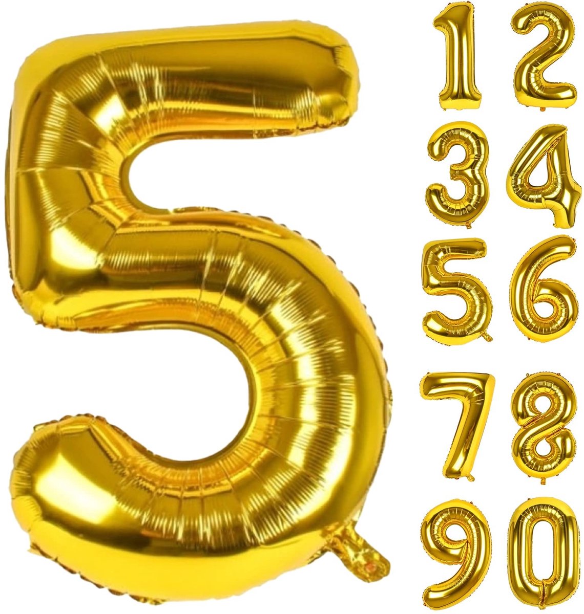 Livia home - Folie Ballon - Verjaardag Nummer Ballonnen - Goud XXL - Feestdecoratie - Geschikt voor 0-100 jaar - 5e Verjaardag