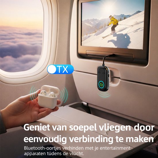 Bluetooth 5.3 AUX Adapter - 3.5mm Audio Ontvanger & Zender - Voor Auto, TV, PC, Koptelefoon - 2 Apparaten Verbinden - 13U Batterijduur van Merkloos — afbeelding 4