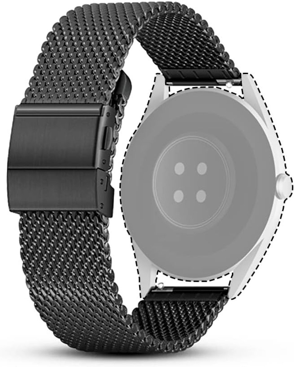 Stalen Horlogeband met Vouwsluiting voor Heren en Dames - Snelle Bevestiging, Duurzaam en Stijlvol voor Smartwatches en Traditionele Horloges