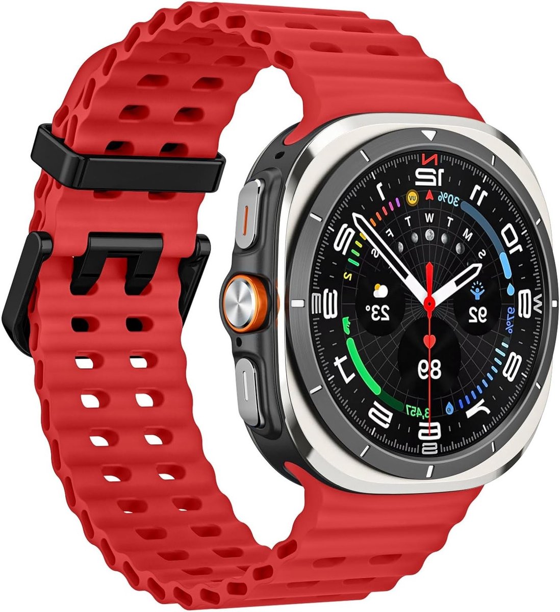 Ademende en Zachte Sportband voor 47mm Smartwatch - Waterdichte Siliconen Horlogeband voor Dames en Heren, Geschikt voor Galaxy Watch Ultra en Andere Modellen