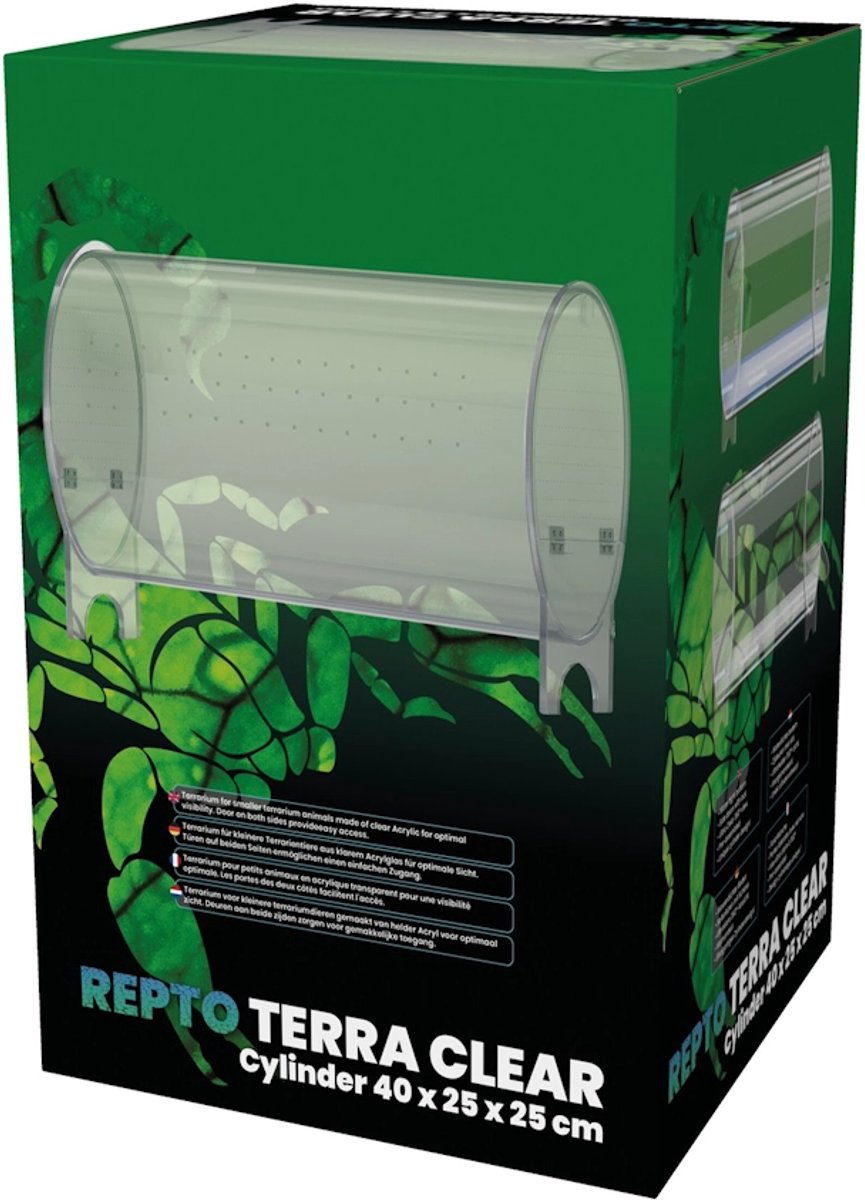 Repto Clear cilinder terrarium 40 x 25 x 25 cm | 360Â° zicht | acryl verblijf