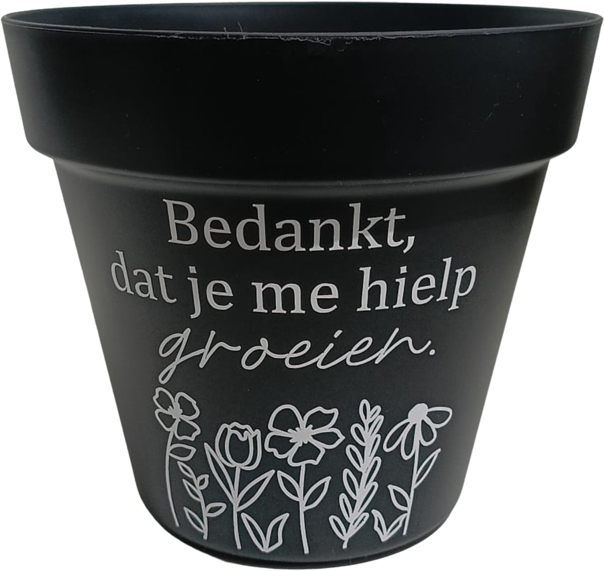 Bedankje Juf of Meester Bloempot met Bloemzaad en Potgrond 16 cm – Afscheidscadeau Leerkracht – “Bedankt dat u me liet groeien”