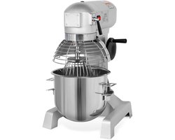 VERTES Professionele deegkneder, deegmachine met planetaire mengarm, inhoud 20 l, roerkom van roestvrij staal, roerblad, deeghaken en garde, 3 snelheden: 110, 200 en 420 rpm