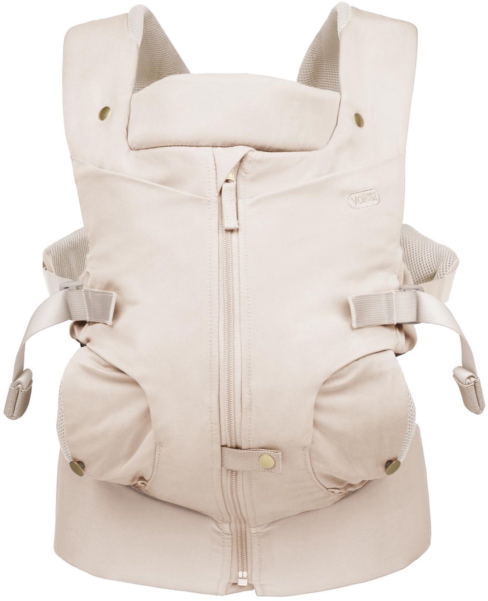 Voksi Draagzak Huddle - Draagzak - Babydrager - Draagzak Baby - Buikdrager - Newborn draagzak - Draagzak pasgeborenen -Cream