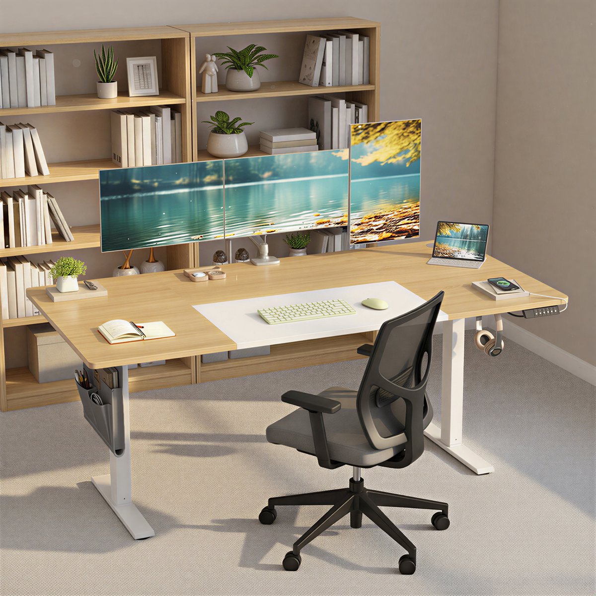 SONGMICS - Zit Sta Bureau - Met Memoryfunctie en USB-C thumbnail 3
