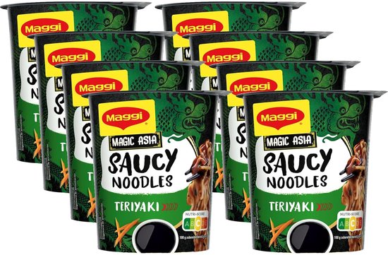 Maggi Saucy Noodles Teriyaki - 8 stuks x 75g - Voordeelverpakking