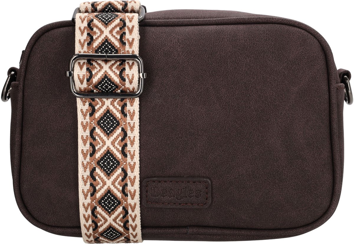 Beagles Malaga Crossbody Schoudertas - Trendy Schouderband - Verstelbaar - Afneembaar - Praktisch - Donkerbruin
