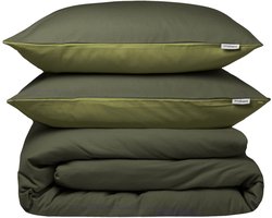 Beddinghouse Warm dekbedovertrek - Lits-Jumeaux - 240 x 200/220 cm - Groen