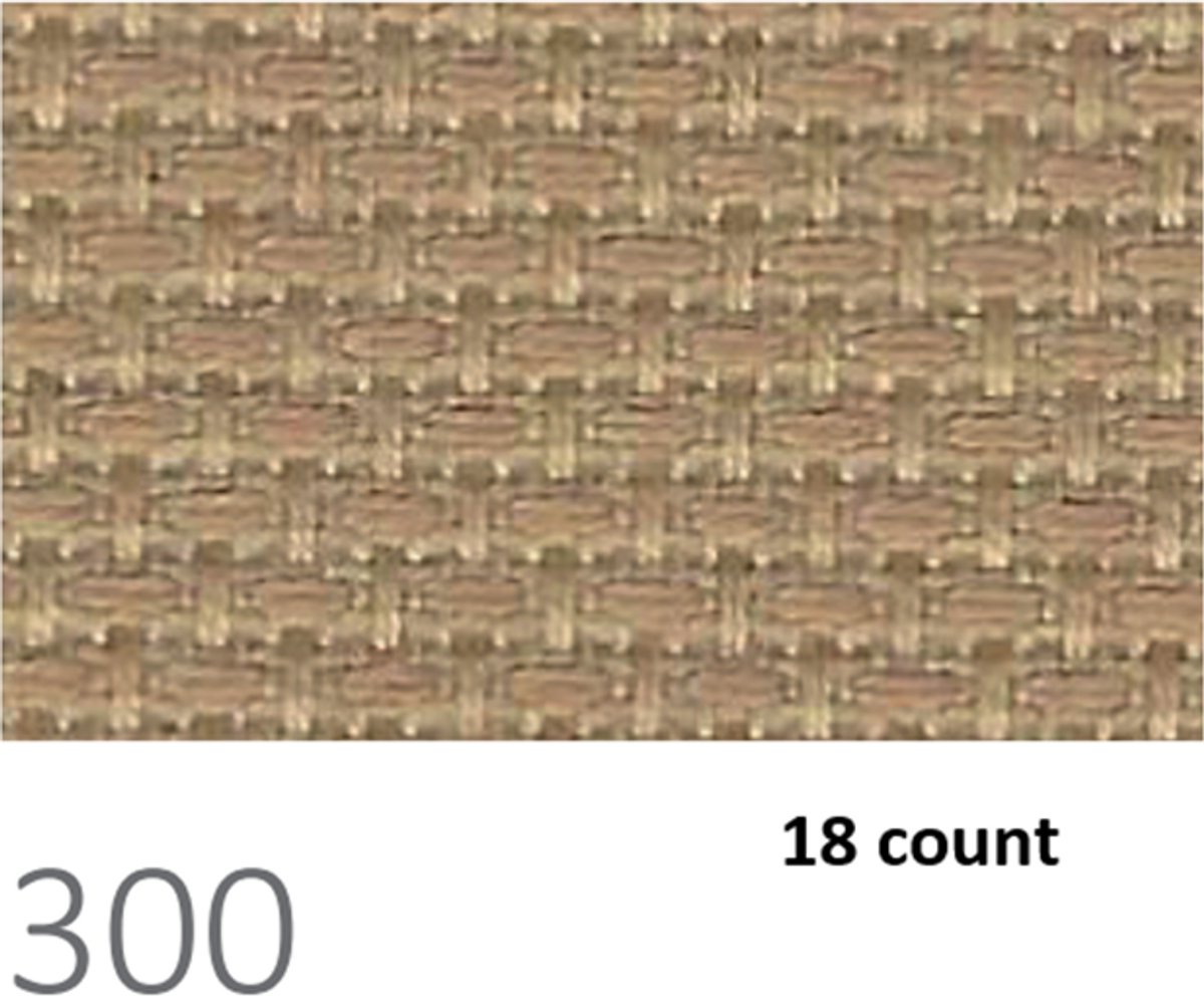 Borduurstof aida 18ct/ 7 kruisje van Zweigart zandkleur 300 afm. 48x53cm