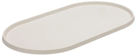 Beige, ovale placemat van siliconen.