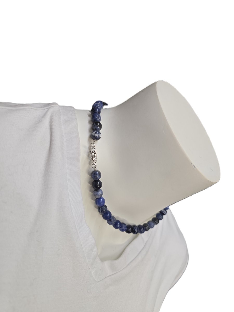 Sodaliet Kogelcollier 8mm met boeisluiting